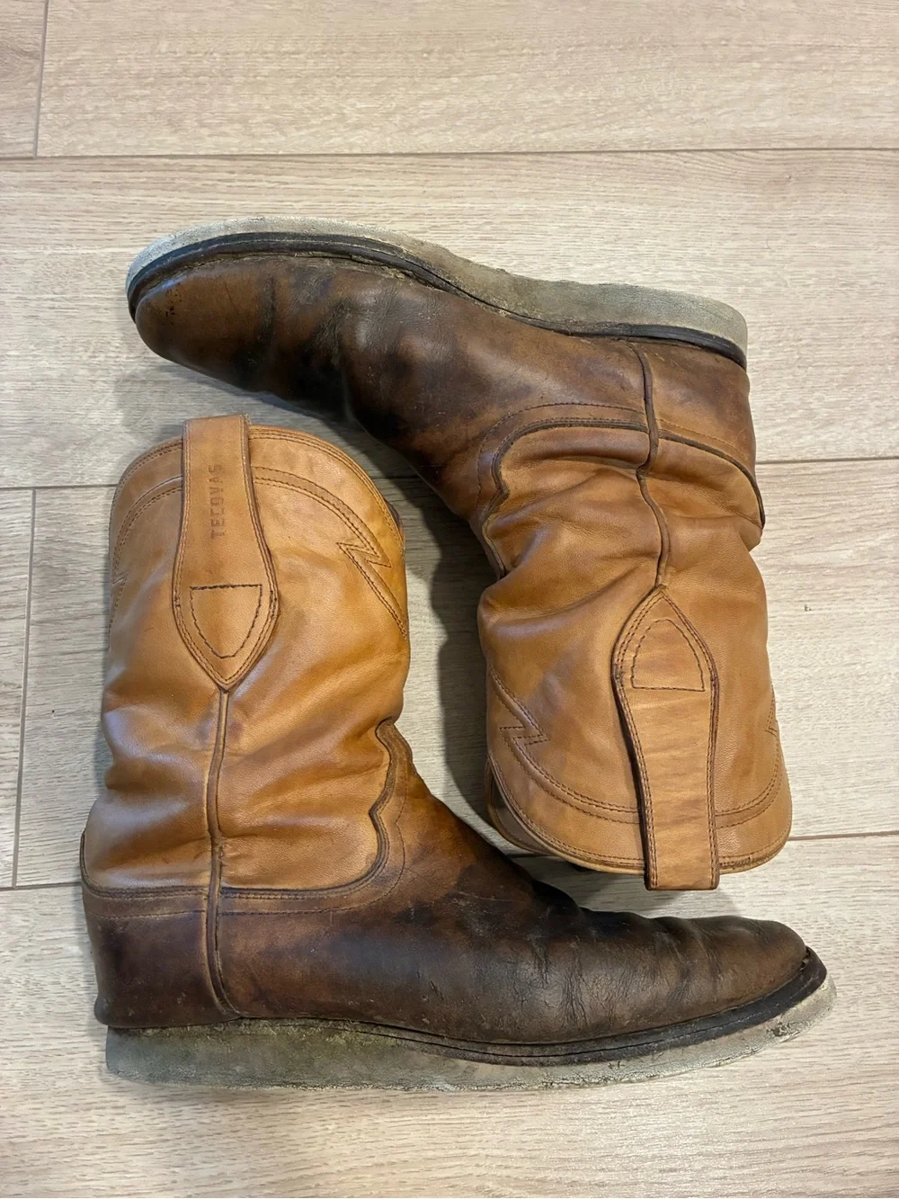 Tecovas Men’s Leather Roper Boots Brown Size 8.5 D
